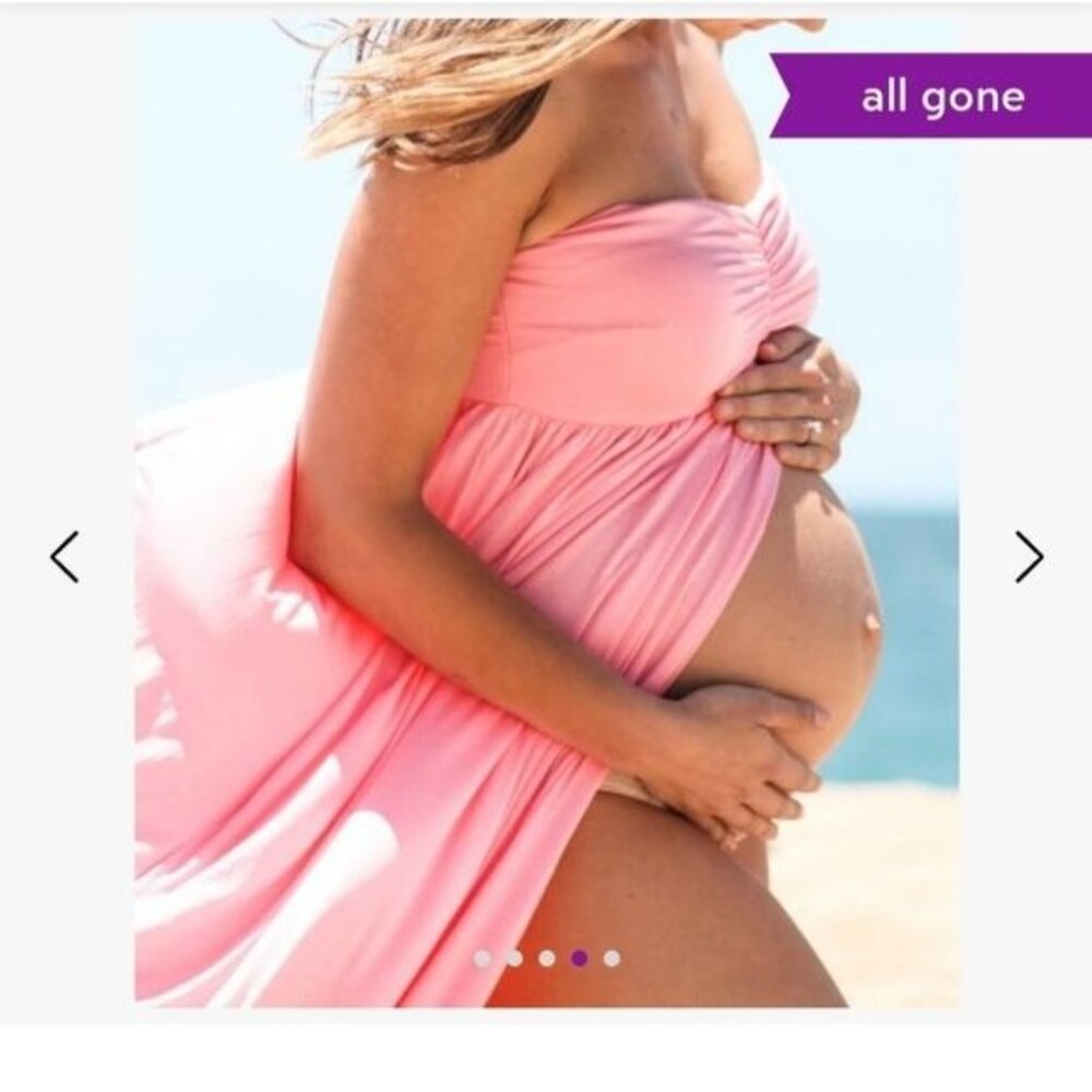 Pinkblush maternity maxi dress Pink Strapless Open Photoshoot Size XL New - Picture 7 of 13